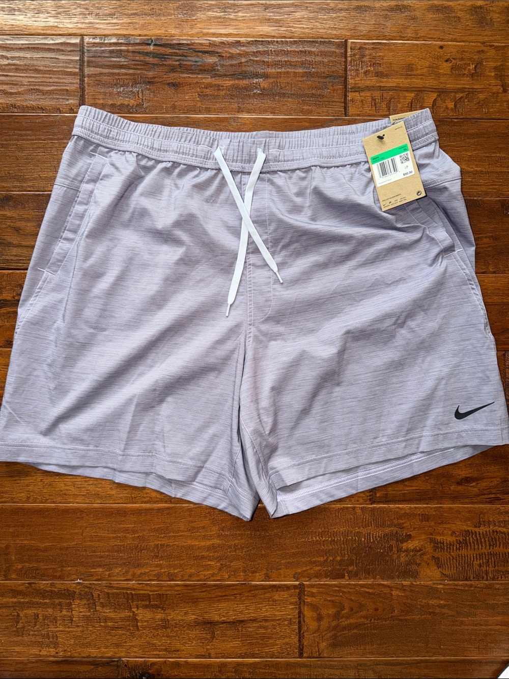 NWT Nike Dri-fit Athletic Training Shorts, Nike Form, Grey/Lavender 7”